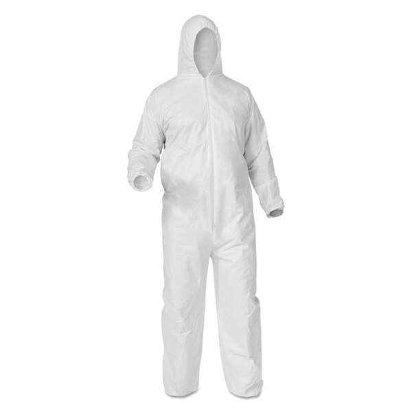 Kleenguard A35 Coveralls, Hooded, X-Large, White, PK25 38939